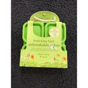 Green Sprouts Tempered Glass Leak-proof Baby Food Cubes 2oz 4-Pack Stackable